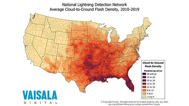 National Lightning Detection Network (NLDN) Vaisala Digital | National Lightning  Detection Network Vaisala