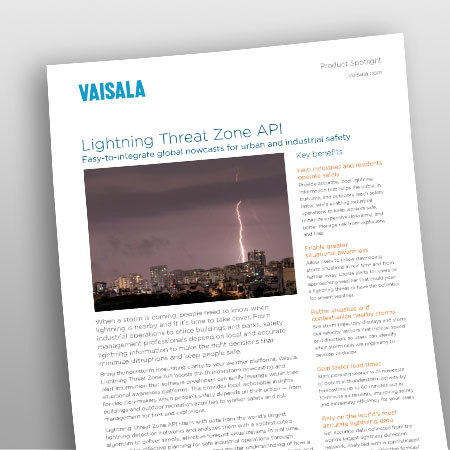 Easily incorporate comprehensive and reliable lightning forecast information to reach both targeted and broad user segments with a collective weather platform.