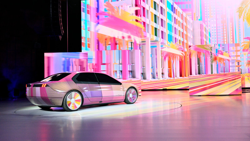 BMW i Vision Dee concept car at CES 2023. Photo credit:  Consumer Technology Association