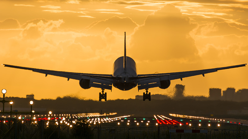 Plane landing