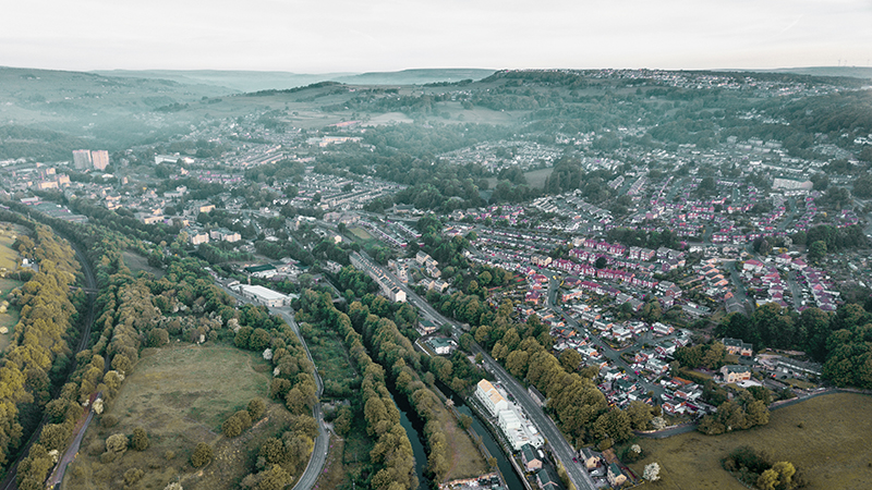 Aerial view of Calderdale