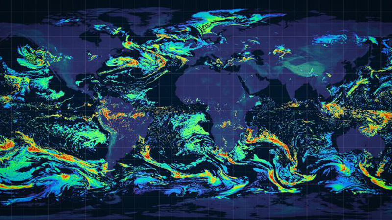 Global precipitations weather map.
