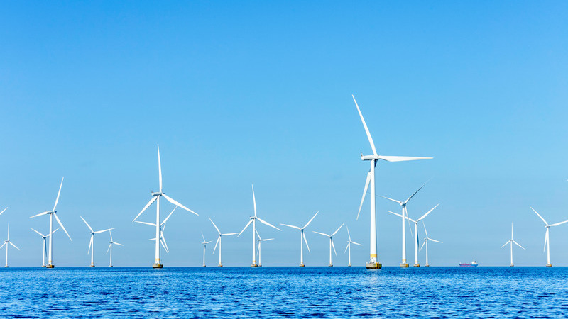 Offshore windfarm on the coast of Copenhagen, Denmark