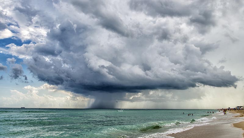 Hurricane seen from beach