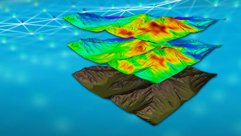 Conceptual illustration - spatial maps with increasing resolution of wind speed