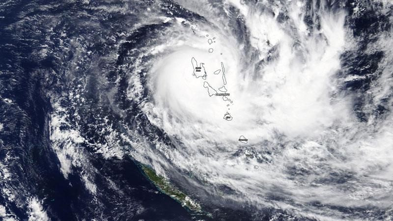 Cyclone Harold over Vanuatu