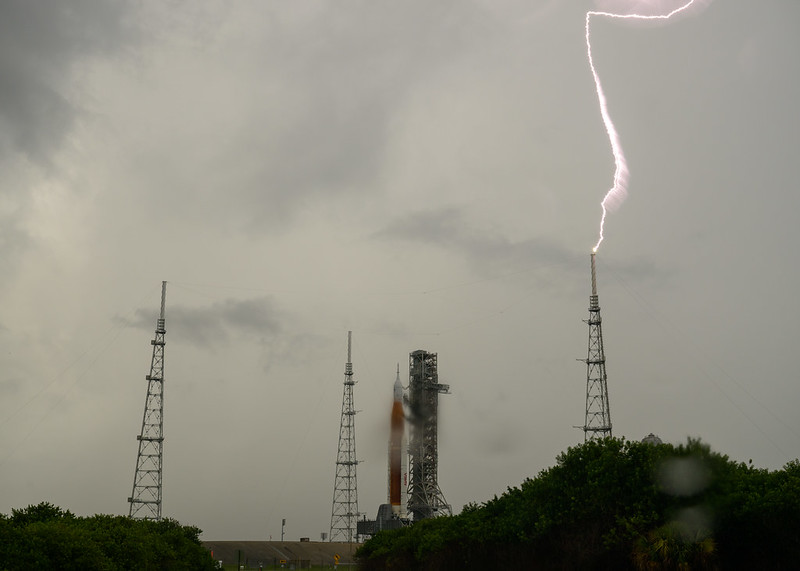 Lightning strikes NASA’s Kennedy Space Center in Florida