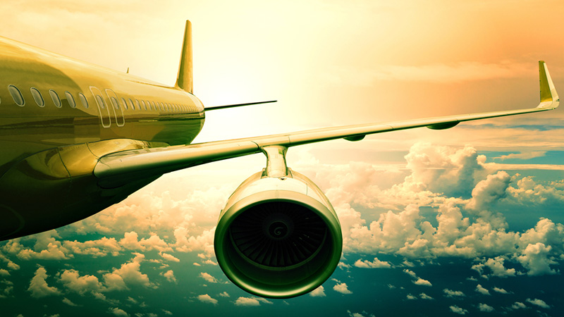 Airplane flying high