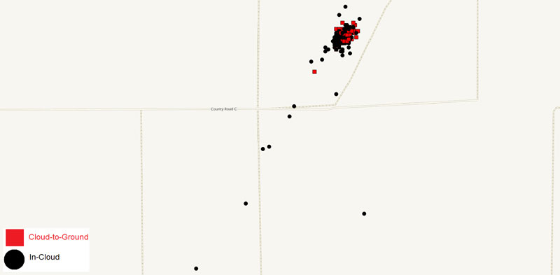 260 of the 354 detected lightning events occurring near one of the TV transmitter antennas