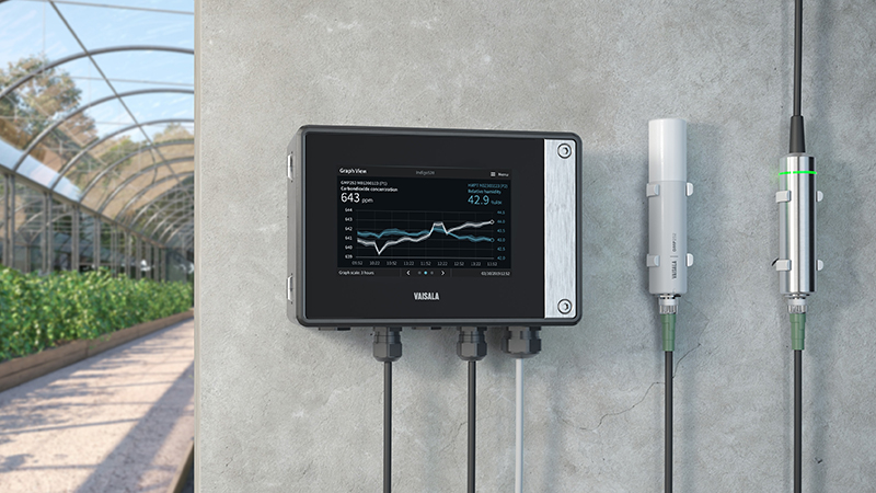 Indigo200 and GMP252 probe in a greenhouse measuring CO2