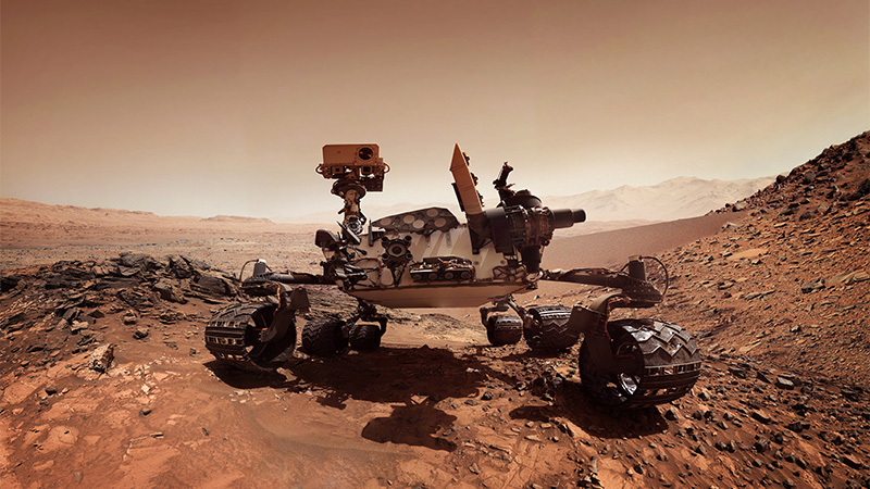 火星探査ローバー。この画像の素材は NASA が提供しています。