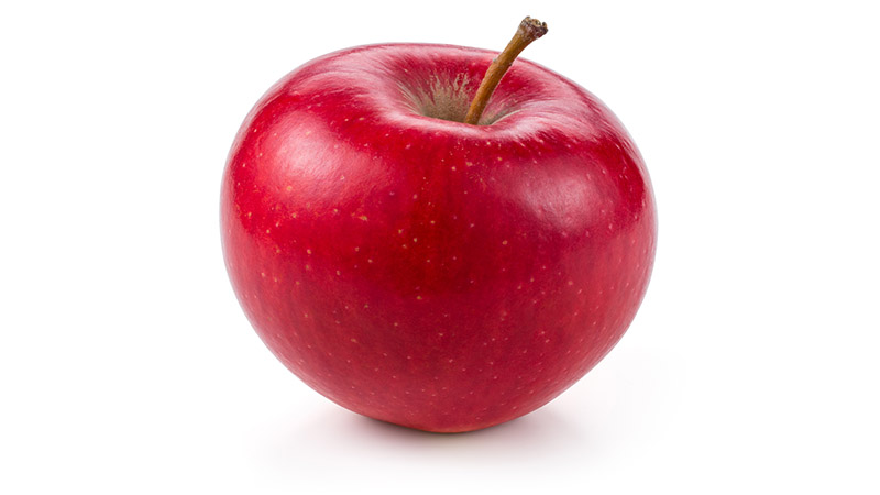 Red apple on a white background