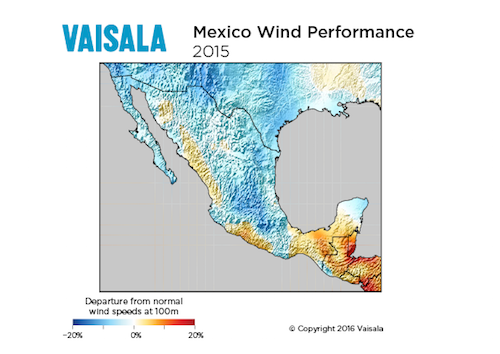Wind performance in Mexico, 2015