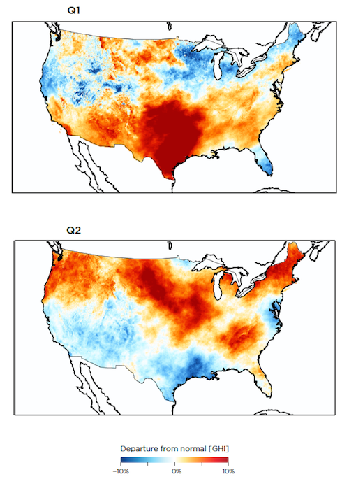 US solar performance maps Q1 and Q2 2016