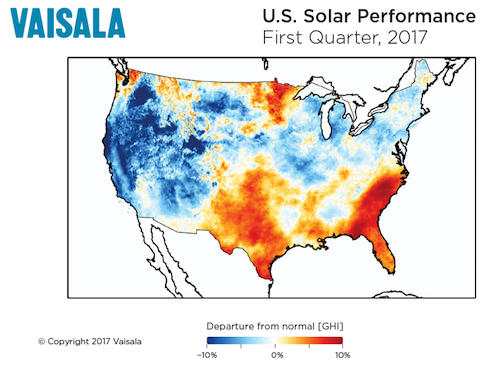 US Q1 2017 Solar Performance Map