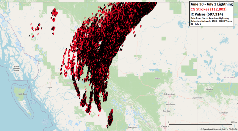 Pyrocumulonimbus event in British Columbia, Canada