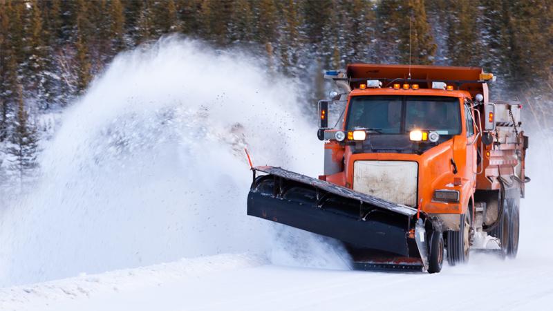 Snow plow working: APWA Conference, Chicago