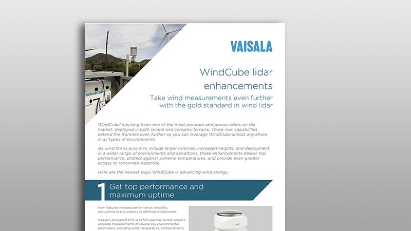 WindCube enhancements | Vaisala