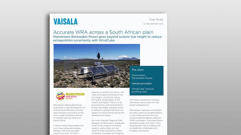 Accurate WRA across a South African plain