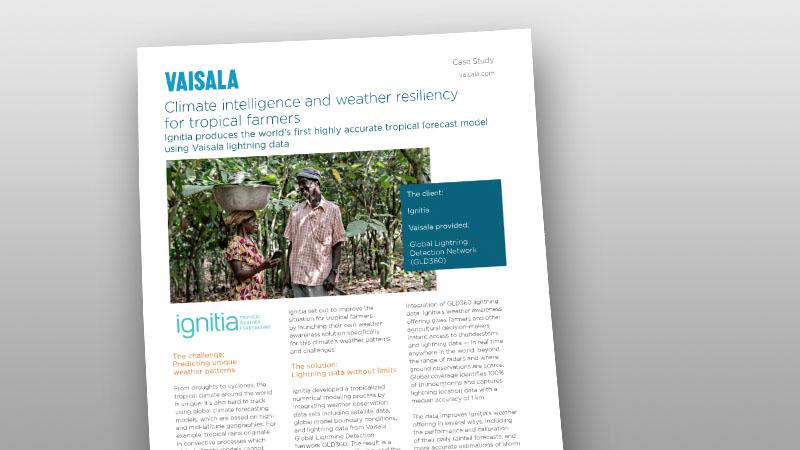 Climate intelligence and weather resiliency for tropical farmers