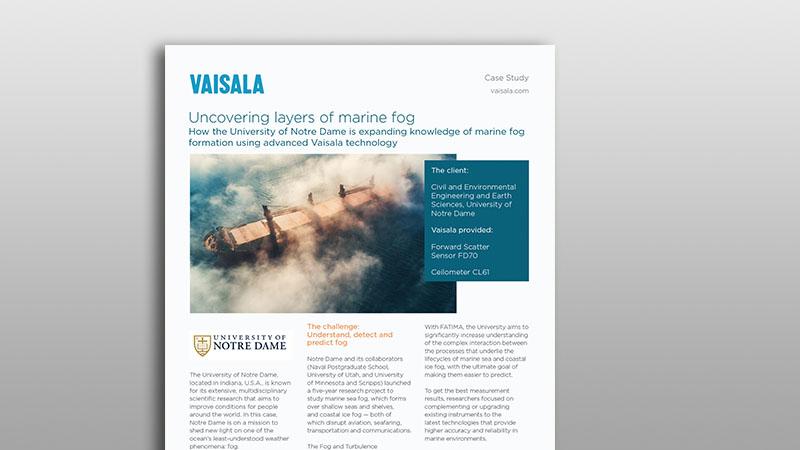 Uncovering layers of marine fog, University of Notre Dame