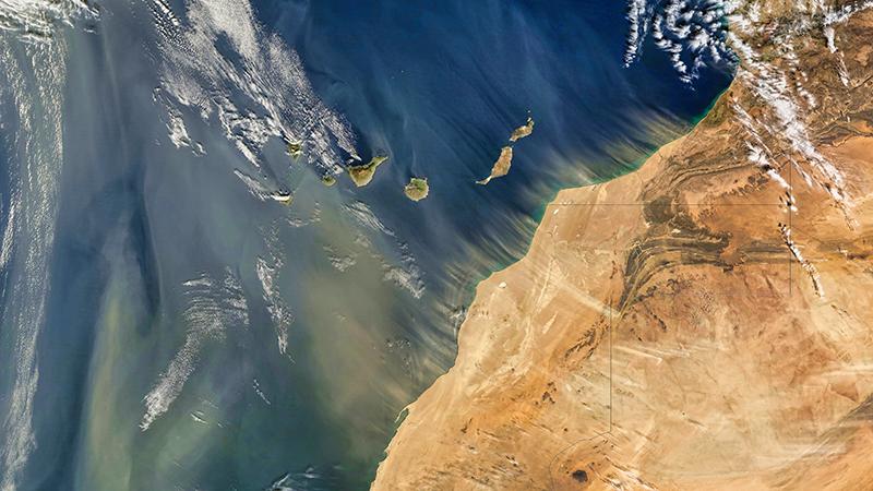 Dust storm off Western Sahara