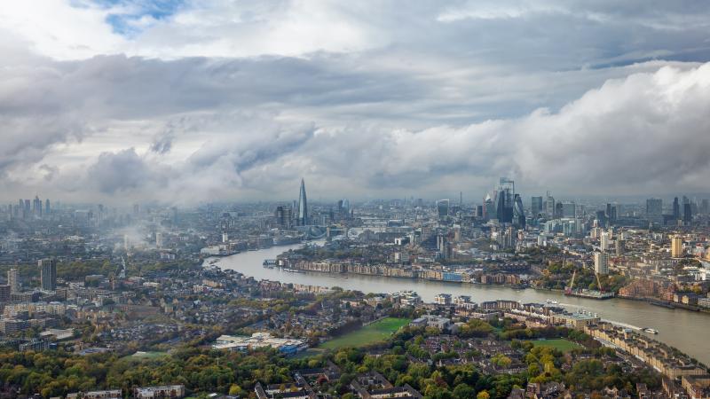 Cloudy London skyline