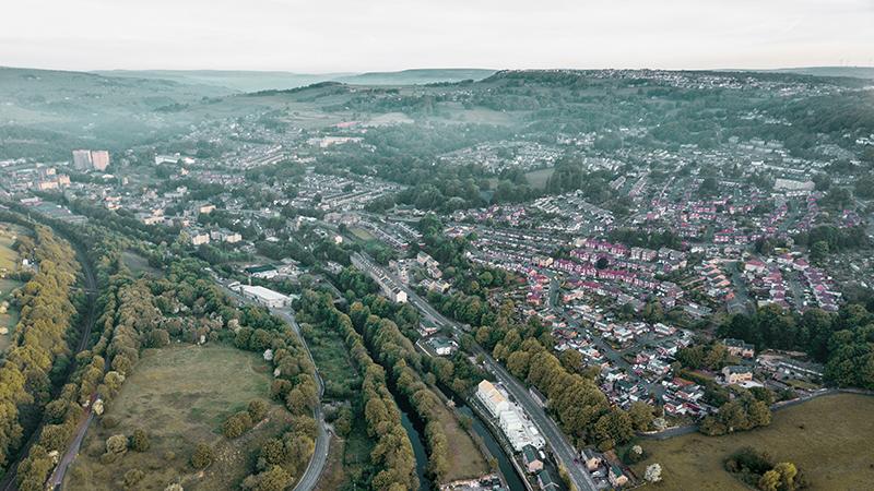 Aerial view of Calderdale