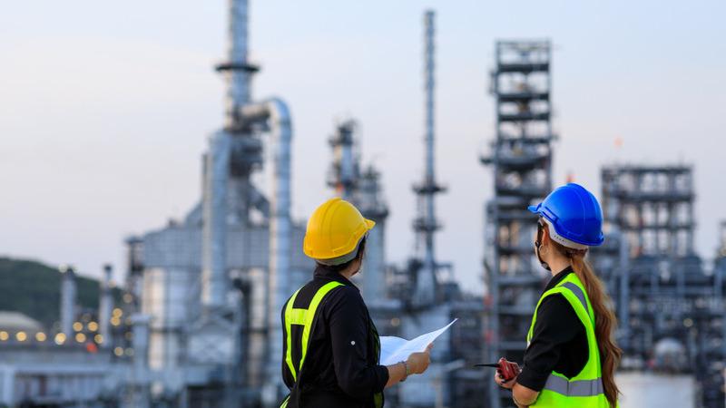 Engineers working at a chemical plant