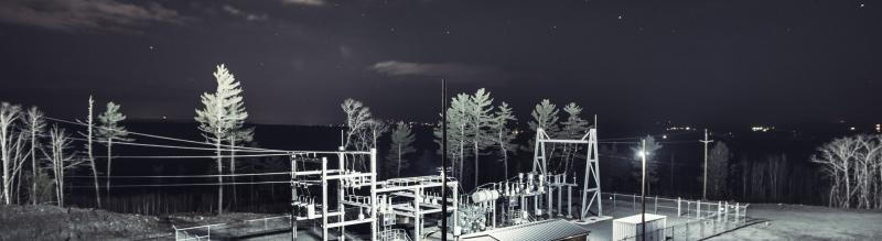 Substation at night