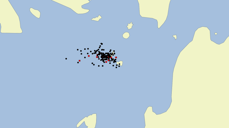 Volcanic lightning near Anak Krakatau on 10 April 2020