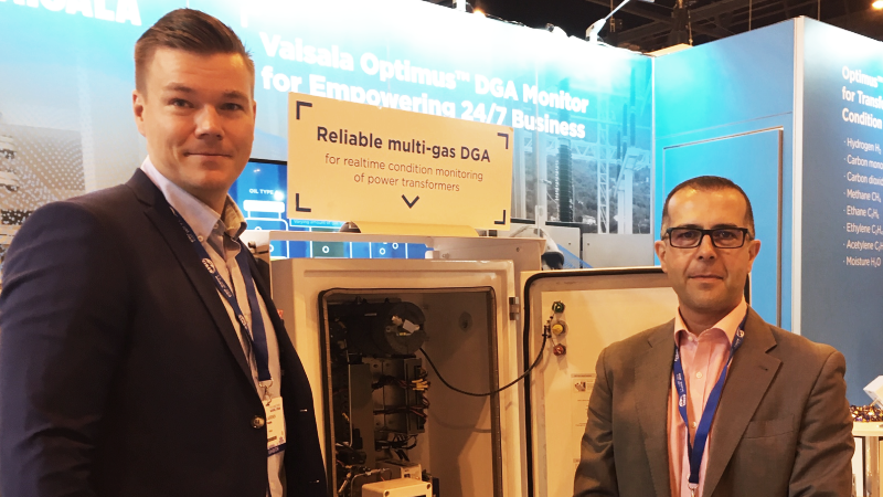 CIRED 2019 Vaisala-osasto Teemu Aurosen ja Alavan edustajan kanssa