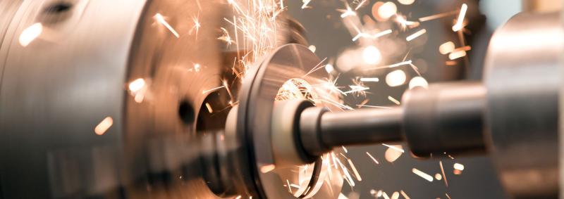 Sparks flying in metalworks