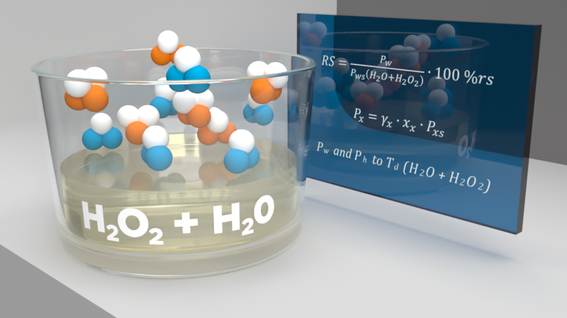 Höyrystyneen vetyperoksidin laskelmat