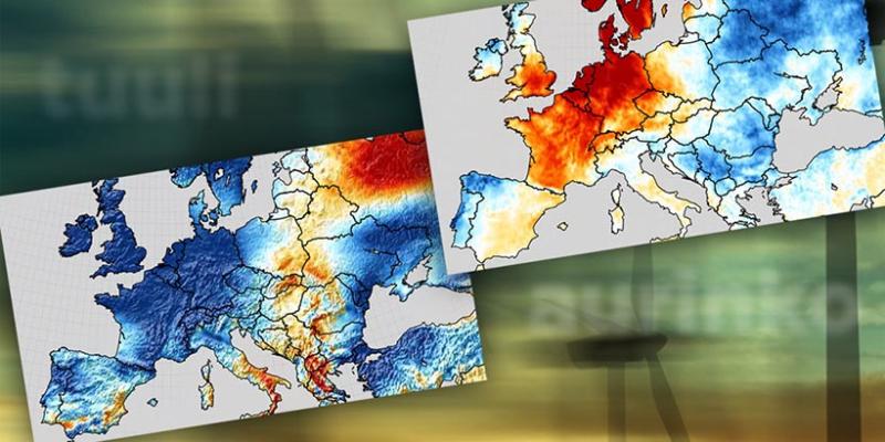 Wind and solar energy correlation maps