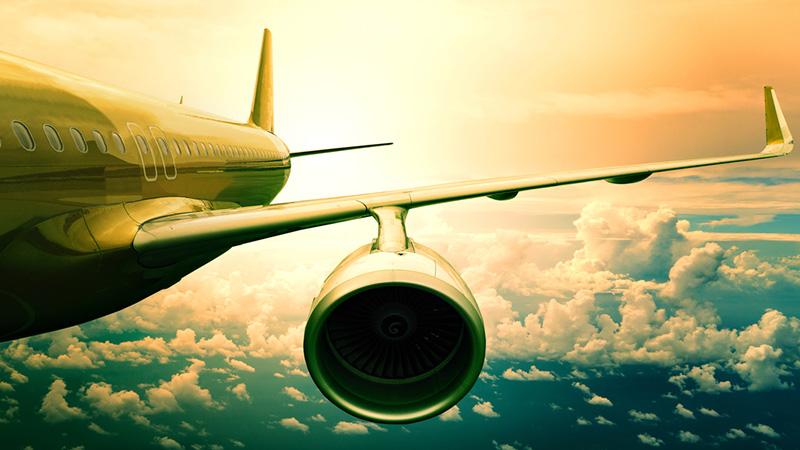 Airplane flying high