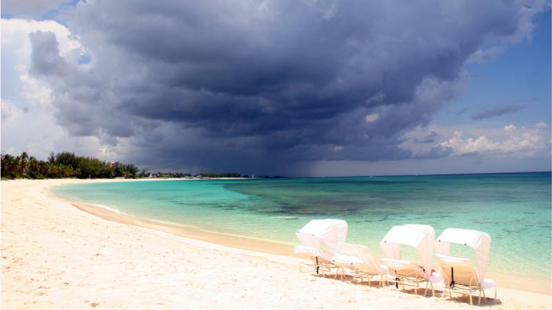 Storm heading towards a beach in Bahamas
