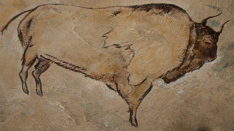 Cave painting in prehistoric style - reconstruction