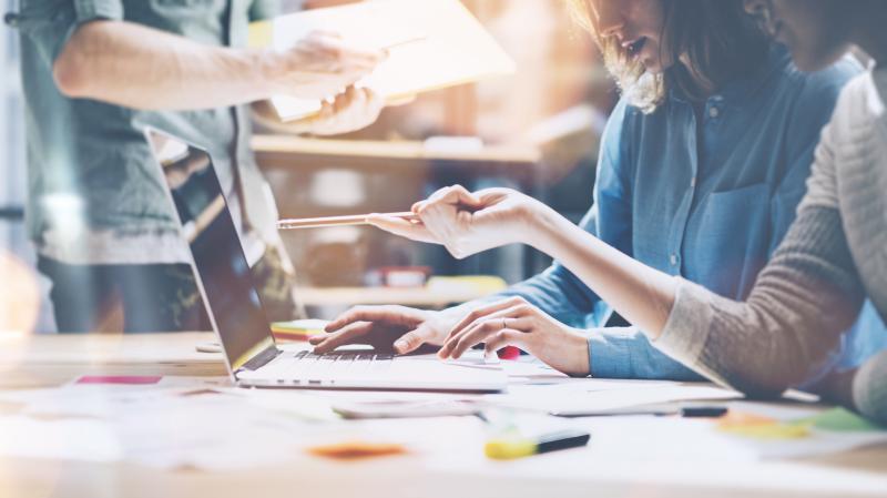 Team working in office