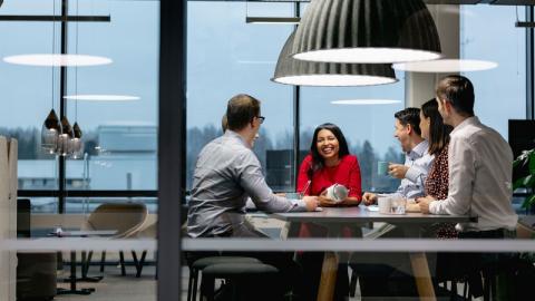 Team in a meeting
