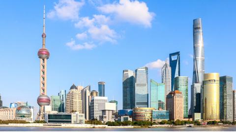 Shanghai skyline.