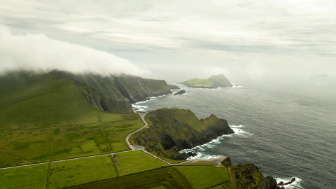 Kerry Cliffs in low cloud weather