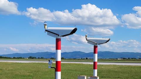 Vaisala weather measurement technology installed at airport.
