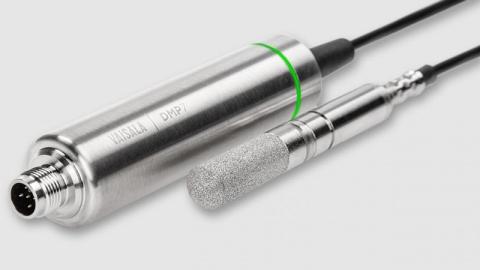 Vaisala DRYCAP® Dew Point and Temperature Probe DMP7 is made for tight spaces and low-humidity applications. 