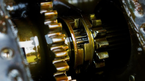 Oily machine parts
