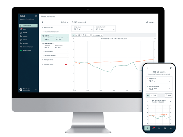 Vaisala Viewlinc Cloud Suite - desktop with mobile views
