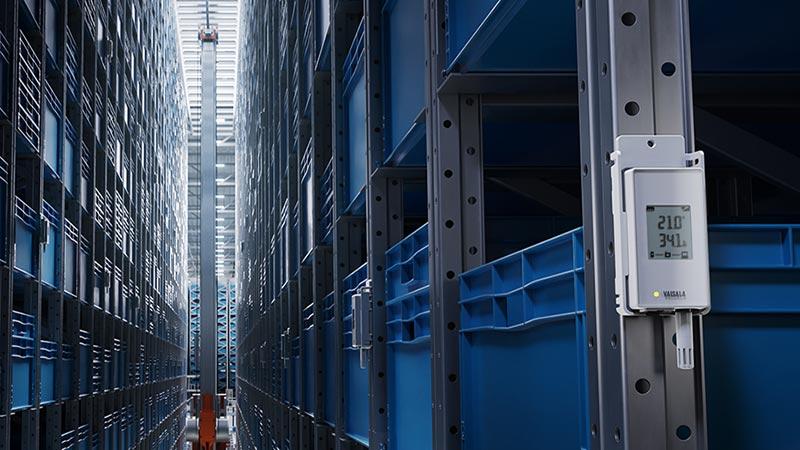 Warehouse with data logger