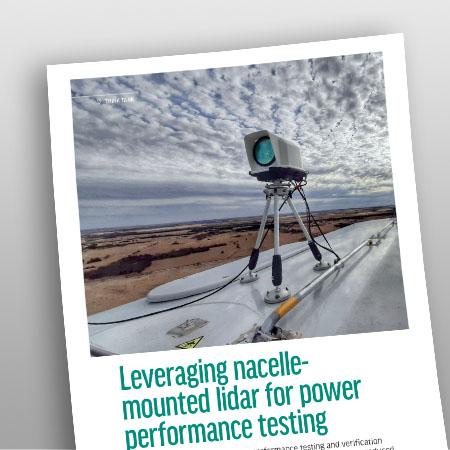 Nacelle mounted lidar for power performance testing.