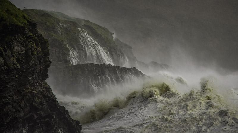 Stormy ocean waves