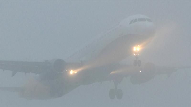 Airplane in fog